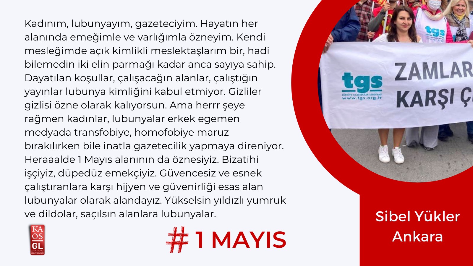 LGBTİ+’lar 1 Mayıs alanlarından bildiriyor: Saçılsın alanlara lubunyalar Kaos GL - LGBTİ+ Haber Portalı