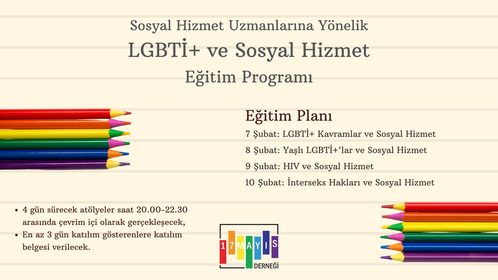 LGBTİ+ ve sosyal hizmet eğitim programına kayıtlar başladı! Kaos GL - LGBTİ+ Haber Portalı