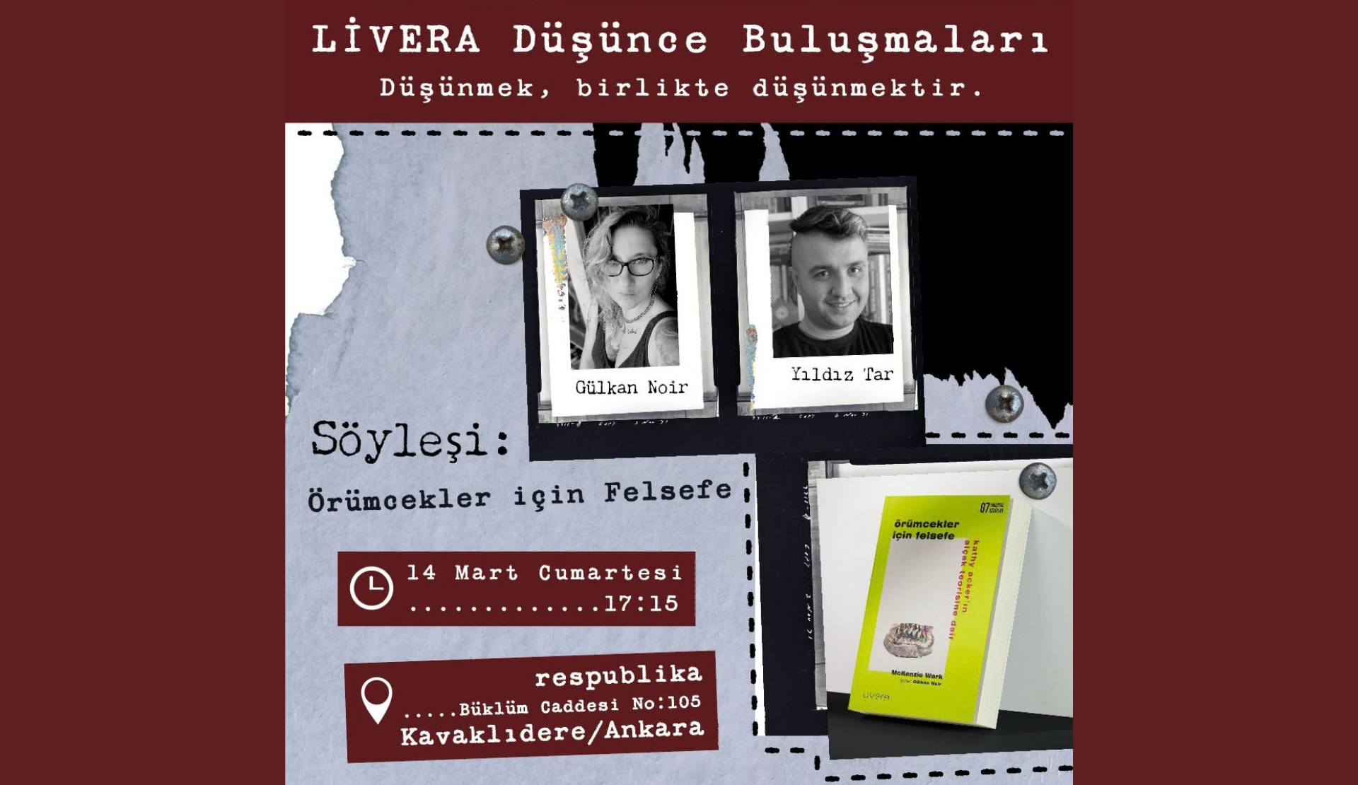 Livera Yayınevi’nden söyleşi: “Örümcekler İçin Felsefe” Kaos GL - LGBTİ+ Haber Portalı