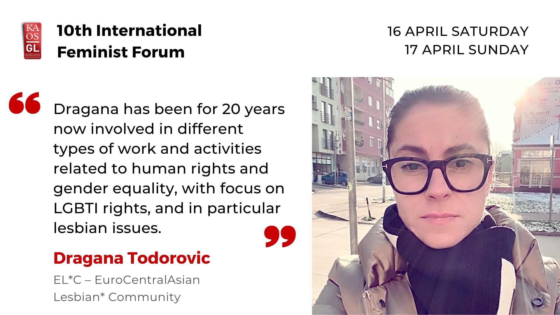 Meet Feminist Forum speakers: Dragana Todorovic Kaos GL - News Portal for LGBTI+