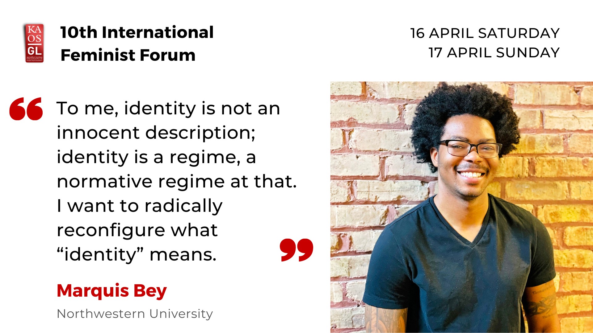 Meet Feminist Forum speakers: Marquis Bey Kaos GL - News Portal for LGBTI+