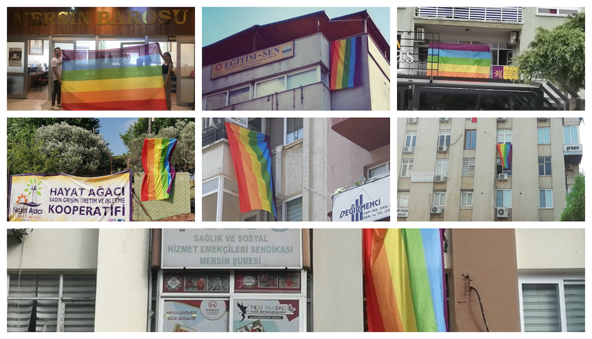 Mersin’in dört bir yanında gökkuşağı bayrakları | Kaos GL - LGBTİ+ Haber Portalı