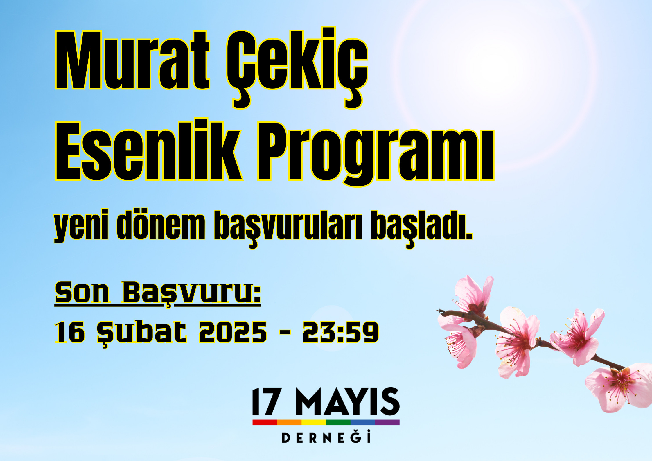 Murat Çekiç Esenlik Programı yeni dönem başvuruları açıldı Kaos GL - LGBTİ+ Haber Portalı