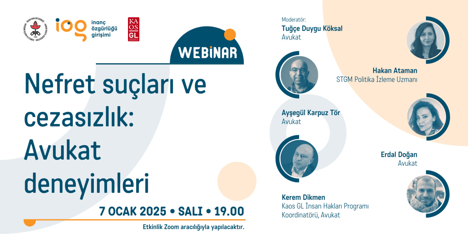 “Nefret suçları ve cezasızlık: Avukat deneyimleri” webinarı 7 Ocak’ta Kaos GL - LGBTİ+ Haber Portalı