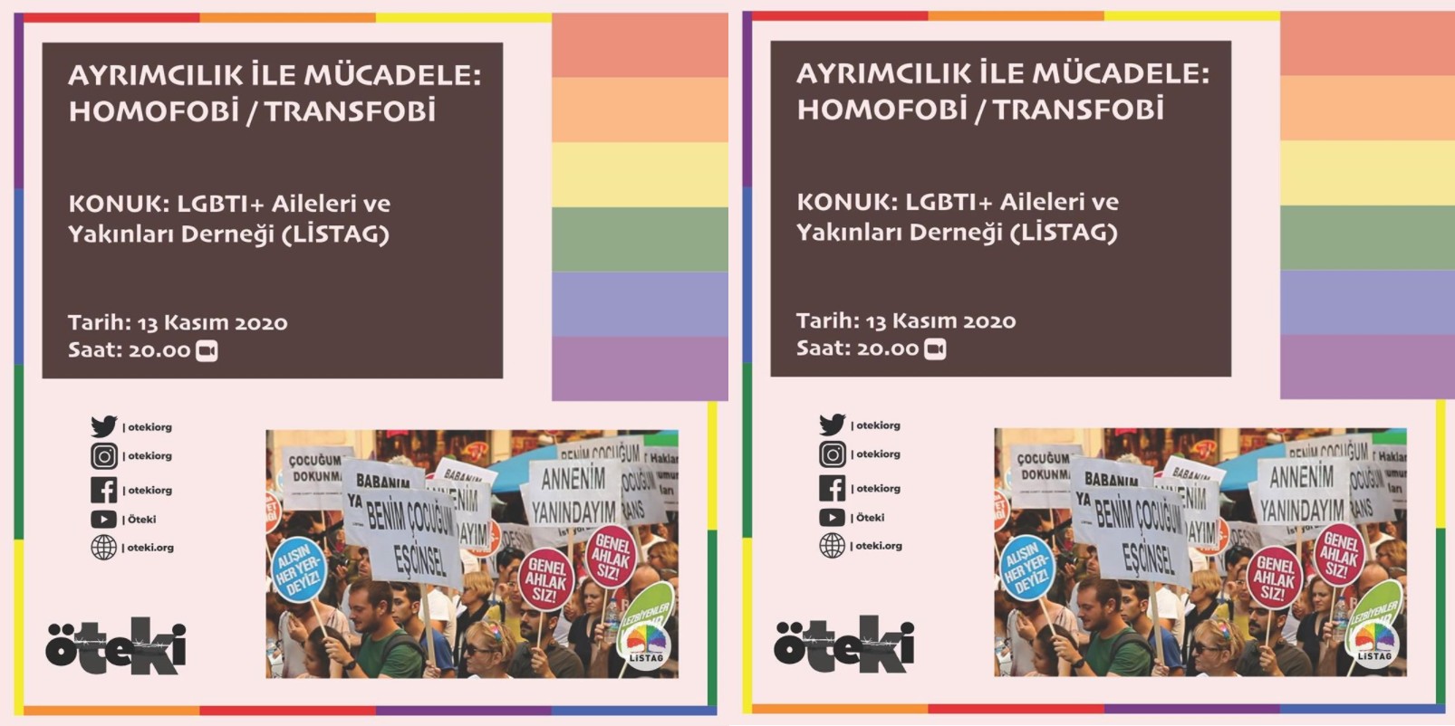 Öteki’de “Ayrımcılık ile Mücadele: Homofobi / Transfobi” webinarı Kaos GL - LGBTİ+ Haber Portalı
