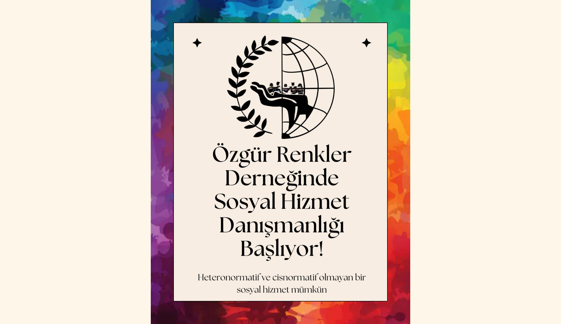 Özgür Renkler Derneği, sosyal hizmet danışmanlığına başlıyor! Kaos GL - LGBTİ+ Haber Portalı