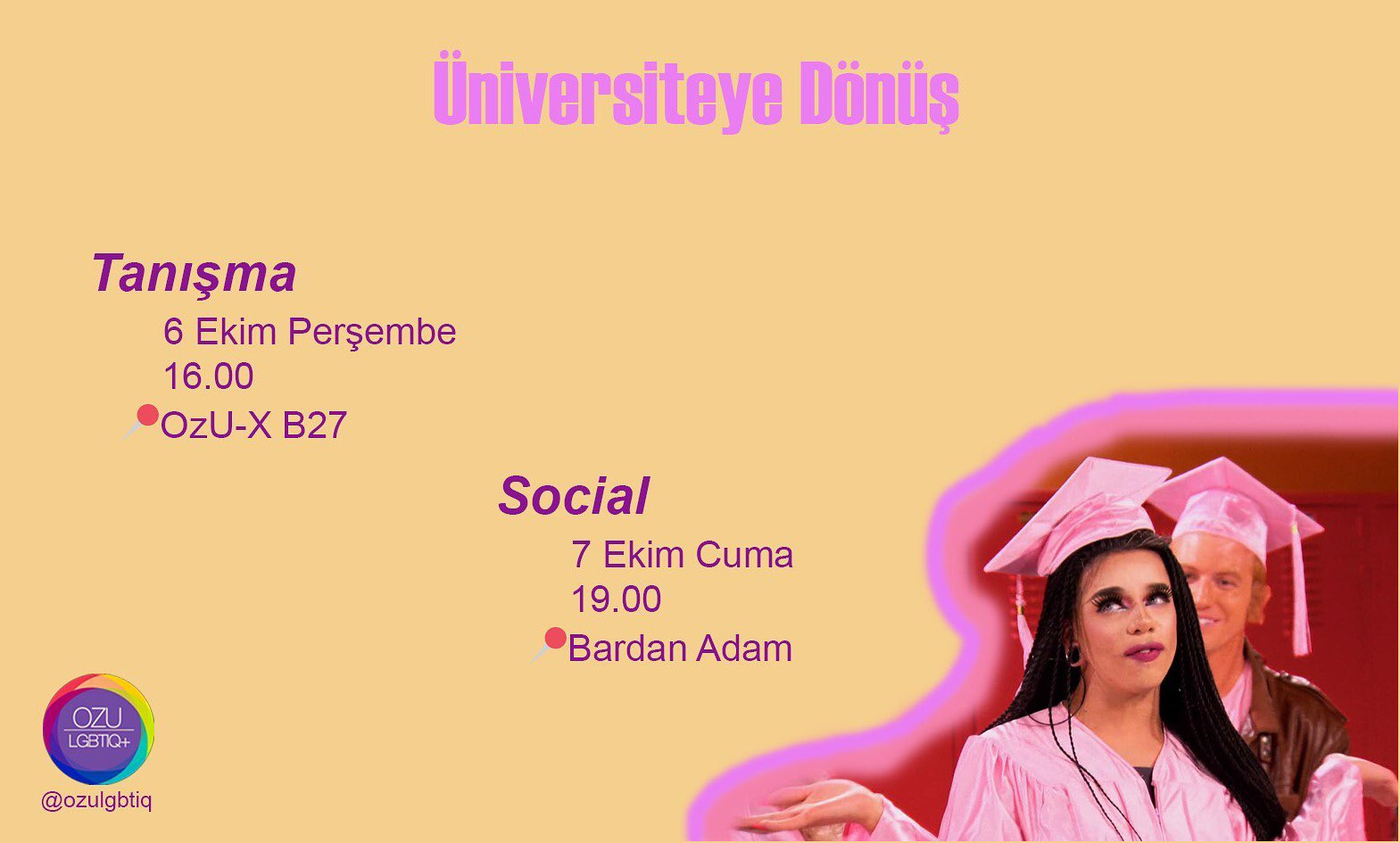 Özyeğin LGBTİQ+’dan üniversiteye dönüş etkinlikleri Kaos GL - LGBTİ+ Haber Portalı