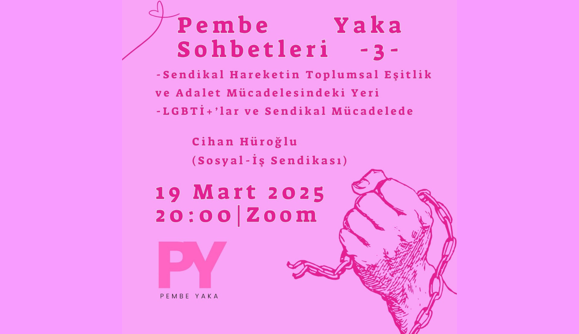 Pembe Yaka Sohbetleri’nin üçüncüsü 19 Mart’ta! Kaos GL - LGBTİ+ Haber Portalı