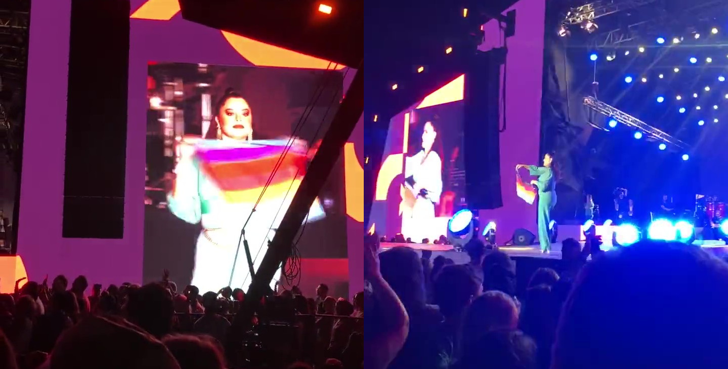 Reyhan Karaca konserinde gökkuşağı bayrağı açtı Kaos GL - LGBTİ+ Haber Portalı