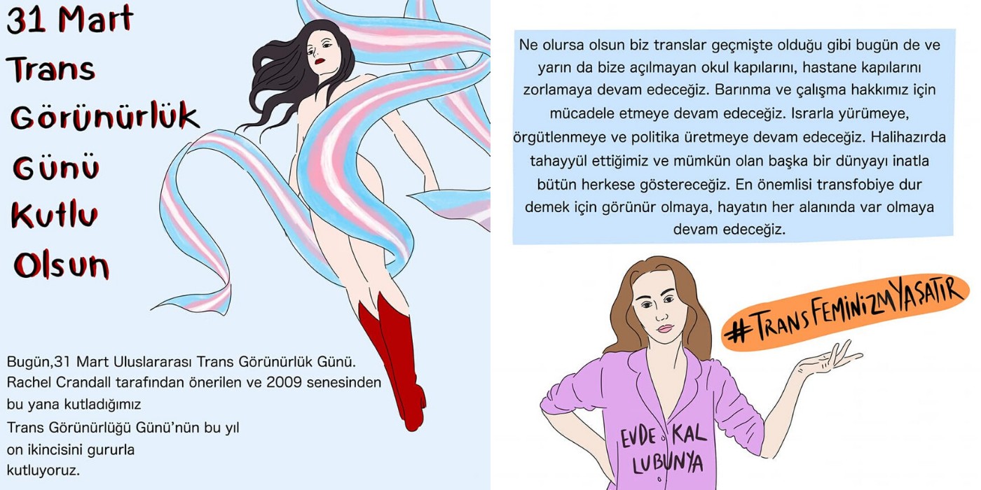 Semih Özkarakaş’tan Trans Görünürlük Günü çizimleri Kaos GL - LGBTİ+ Haber Portalı