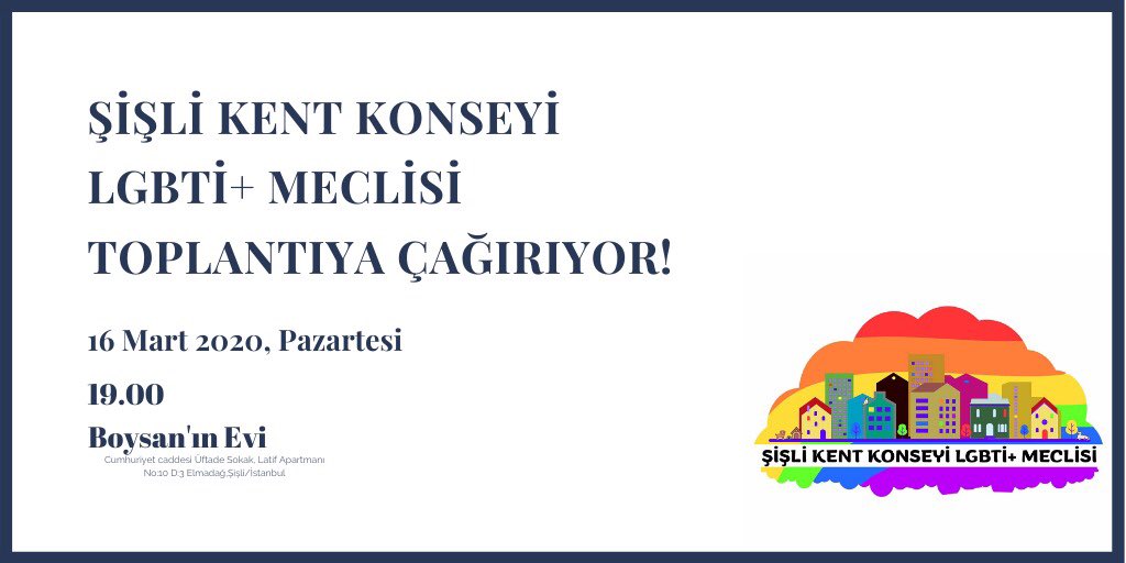 Şişli Kent Konseyi LGBTİ+ Meclisi toplantıya çağırıyor | Kaos GL - LGBTİ+ Haber Portalı Haber