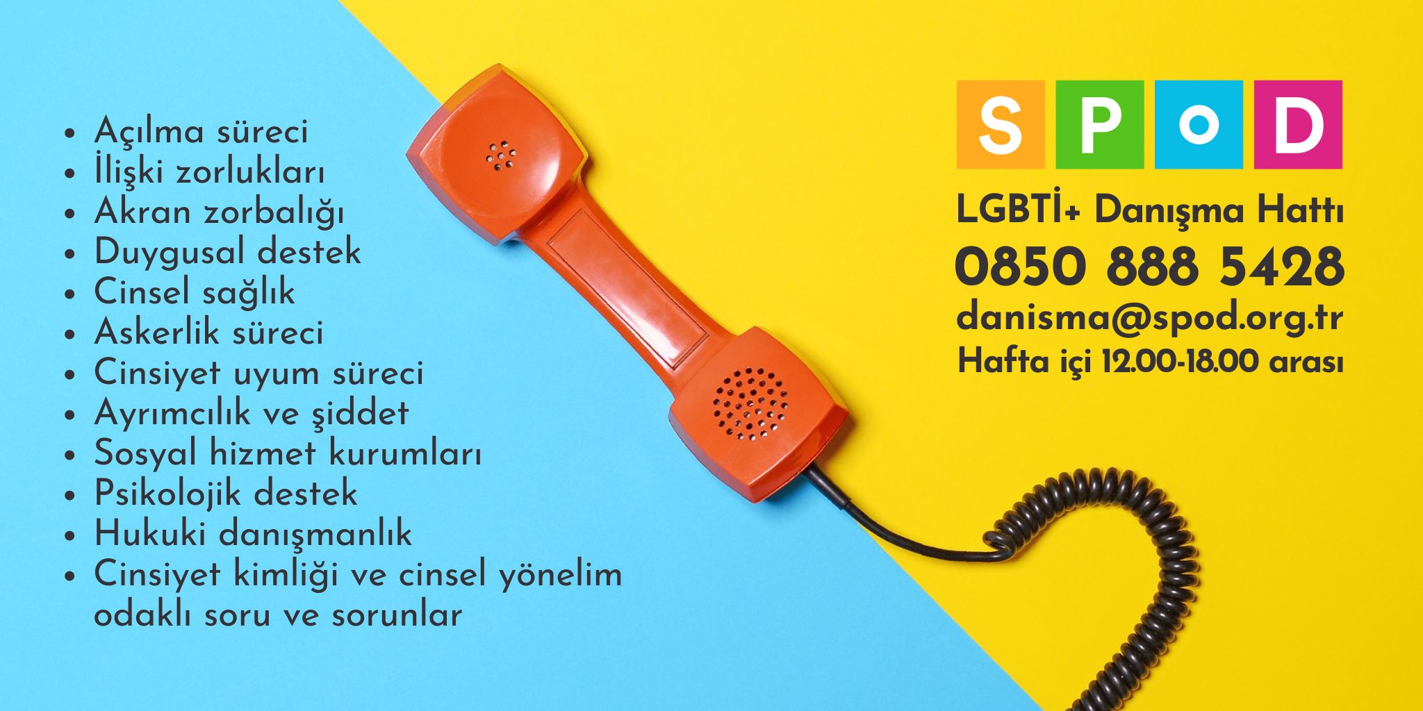 SPoD LGBTİ+ Danışma Hattı Ağustos’ta 197 danışmanlık verdi Kaos GL - LGBTİ+ Haber Portalı