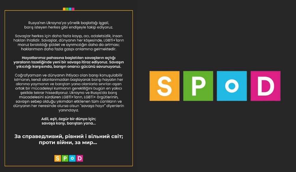 SPoD: Savaşa karşı, barıştan yanayız Kaos GL - LGBTİ+ Haber Portalı