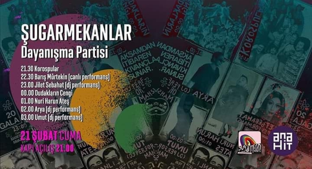Şugar Mekanlar Dayanışma Partisi düzenliyor Kaos GL - LGBTİ+ Haber Portalı