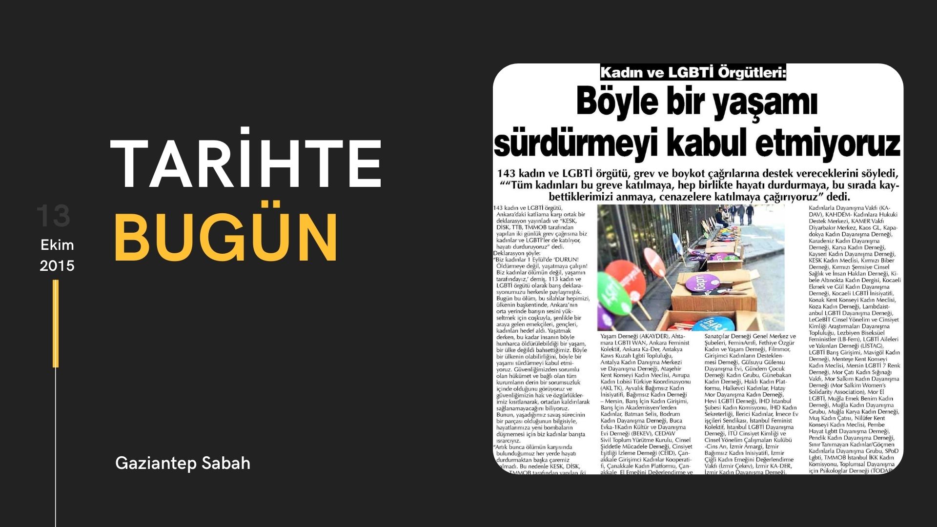 Tarihte bugün: “Böyle bir yaşamı sürdürmeyi kabul etmiyoruz” | Kaos GL - LGBTİ+ Haber Portalı