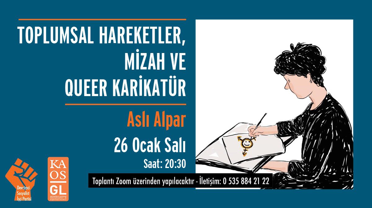 “Toplumsal hareketler, mizah ve queer karikatür” söyleşisi yarın! Kaos GL - LGBTİ+ Haber Portalı