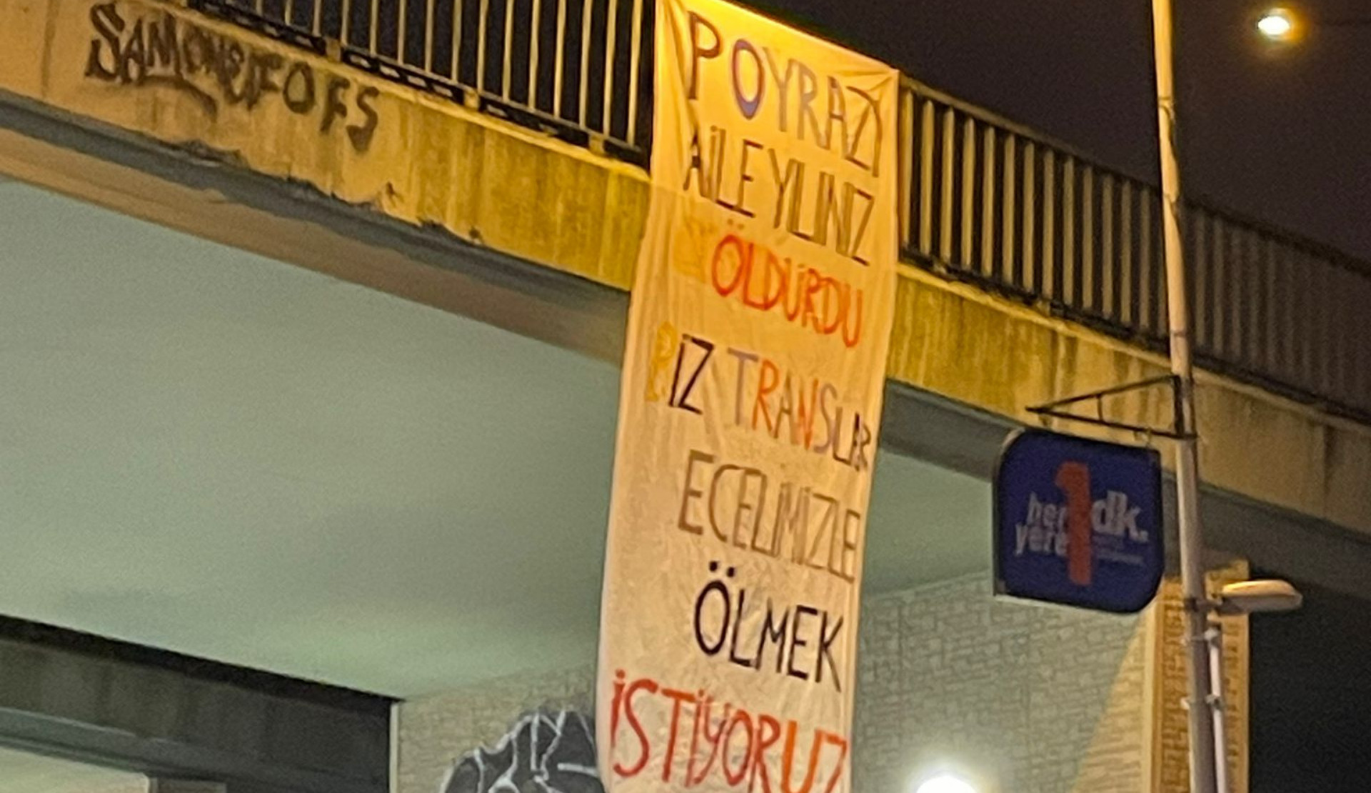 Trans Pride, Poyraz için pankart astı: "Poyraz’ı Aile Yılı’nız öldürdü" | Kaos GL - LGBTİ+ Haber Portalı Haber