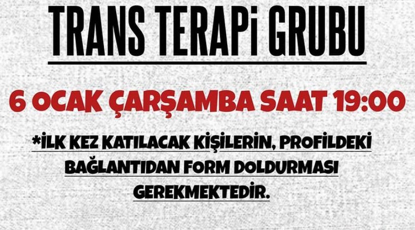 Trans Terapi Grubu toplantısı 6 Ocak’ta Kaos GL - LGBTİ+ Haber Portalı