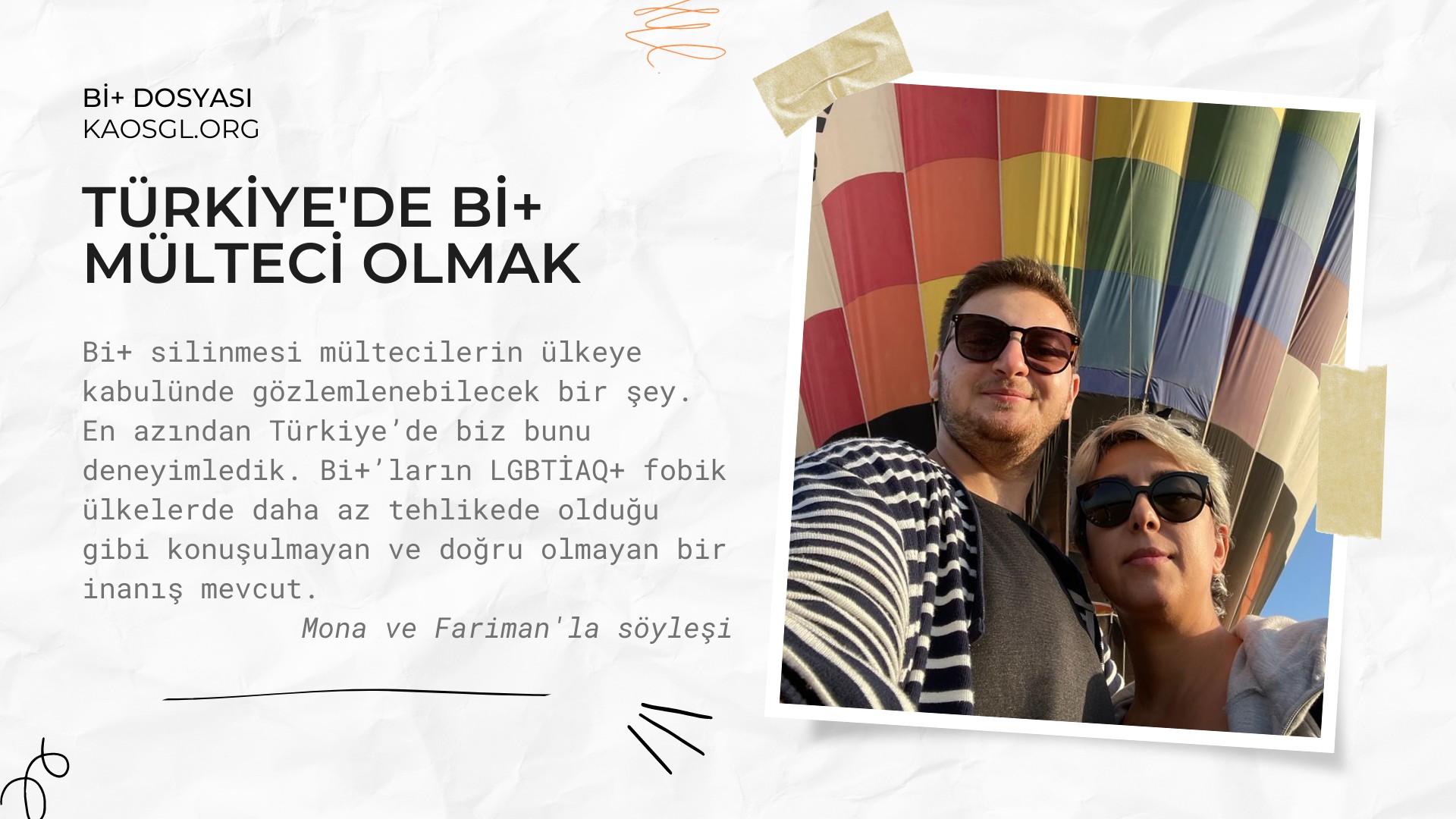Türkiye’de bi+ mülteci olmak: Bi+ silinmesi mültecilerin ülkeye kabulünde gözlemlenebilecek bir şey | Kaos GL - LGBTİ+ Haber Portalı Haber