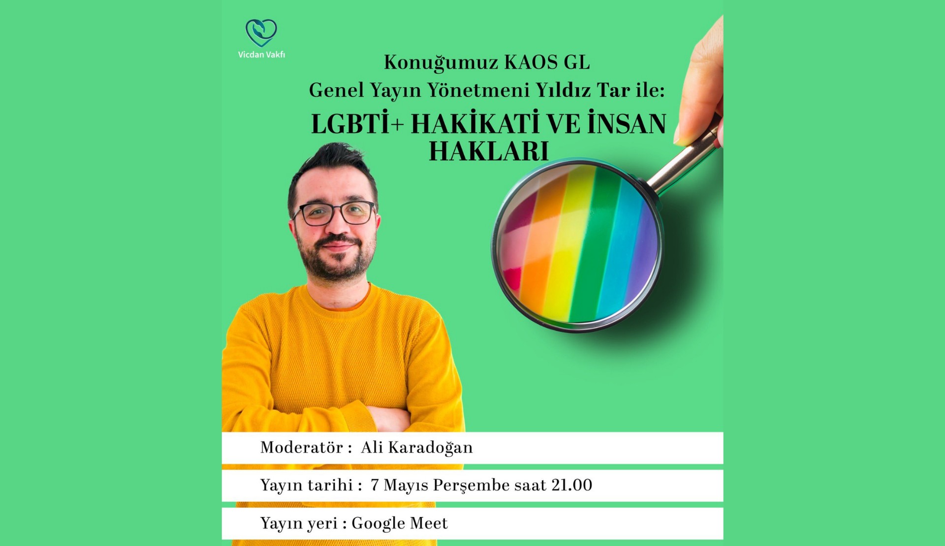Vicdan Vakfı’ndan etkinlik: “LGBTİ+ Hakikati ve İnsan Hakları” Kaos GL - LGBTİ+ Haber Portalı