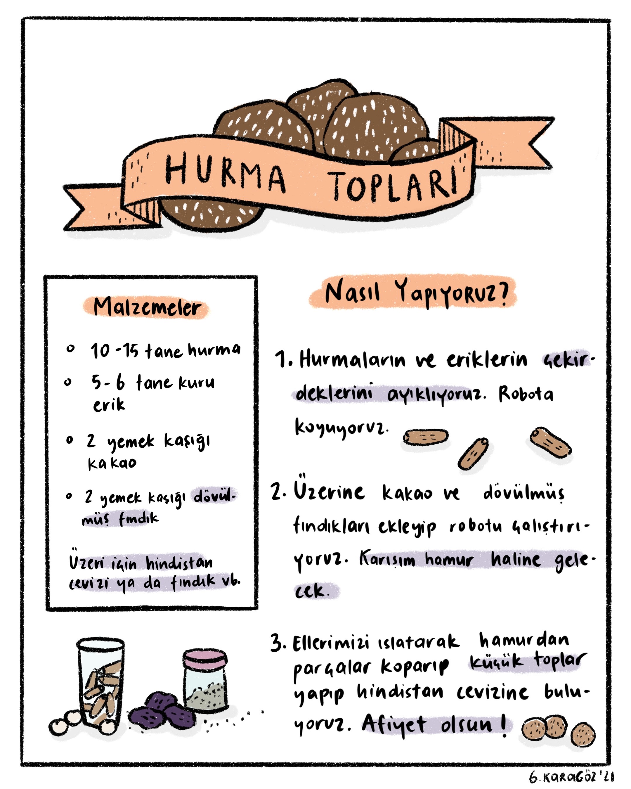 Çizgili Tarifler: Hurma Topları Kaos GL - LGBTİ+ Haber Portalı