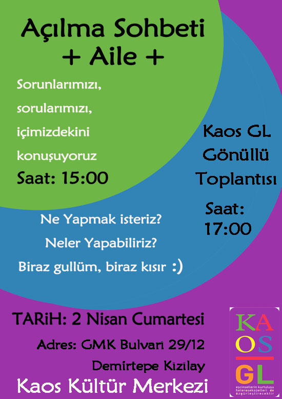 Açılma Sohbeti & Gönüllü Buluşması Kaos GL - LGBTİ+ Haber Portalı