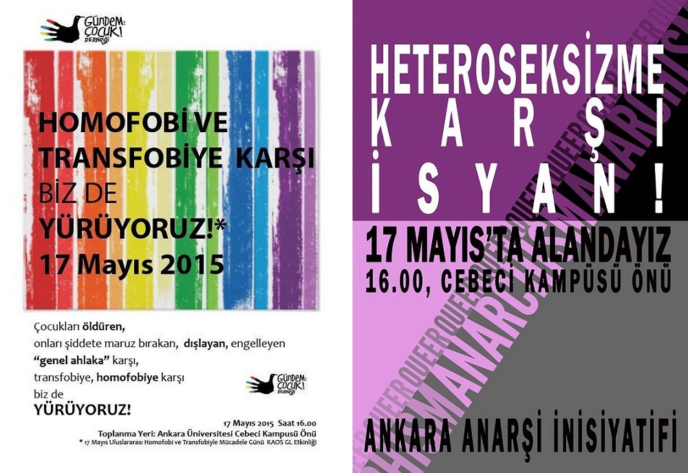 Gündem Çocuk ve Ankara Anarşi İnisiyatifi 17 Mayıs&rsquo;a çağırıyor! Kaos GL - LGBTİ+ Haber Portalı