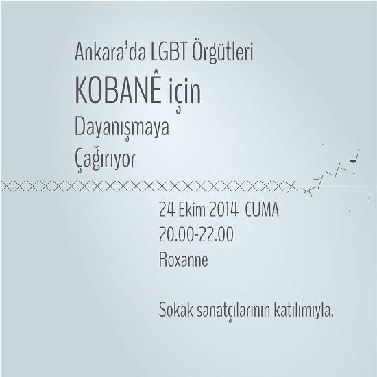 LGBT örgütleri Kobanê için dayanışmaya çağırıyor! Kaos GL - LGBTİ+ Haber Portalı