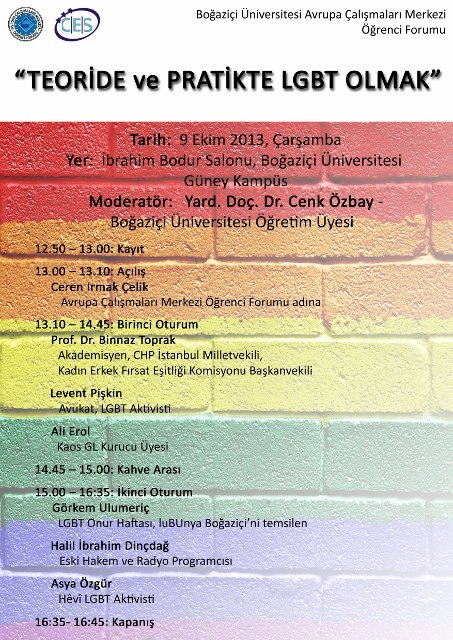 Boğaziçi&rsquo;nde &lsquo;Teoride ve Pratikte LGBT Olmak&rsquo; Semineri Kaos GL - LGBTİ+ Haber Portalı