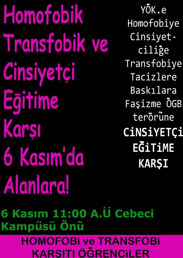 Homofobi ve Transfobi Karşıtı Öğrenciler Seni Çağırıyor! Kaos GL - LGBTİ+ Haber Portalı