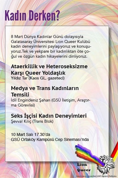 Lion Queer kadınlık deneyimlerini tartışacak Kaos GL - LGBTİ+ Haber Portalı