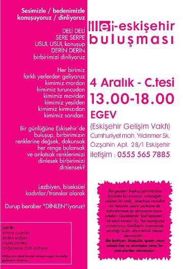 İllet&rsquo;ten Eskişehir&rsquo;de Kadın/Trans Atölyesi Kaos GL - LGBTİ+ Haber Portalı