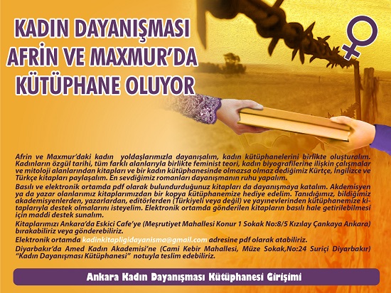 Ankaralı kadınlar Afrin ve Maxmur&rsquo;da kütüphane kuruyor Kaos GL - LGBTİ+ Haber Portalı