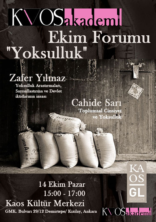 Kaos GL Ekim Ayı forumunda &lsquo;Yoksulluk&rsquo; tartışılacak Kaos GL - LGBTİ+ Haber Portalı