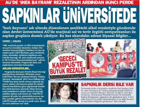 "Sapkınlar" sadece üniversitelerde değil her yerde… Kaos GL - LGBTİ+ Haber Portalı