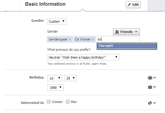 Facebook&rsquo;ta Kadın-Erkek İkiliğine Son Kaos GL - LGBTİ+ Haber Portalı