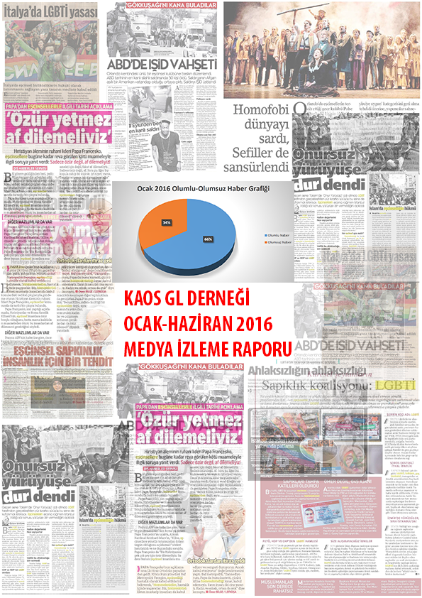 Kaos GL, 2016&rsquo;nın ilk yarısına ait medya raporunu yayınladı Kaos GL - LGBTİ+ Haber Portalı