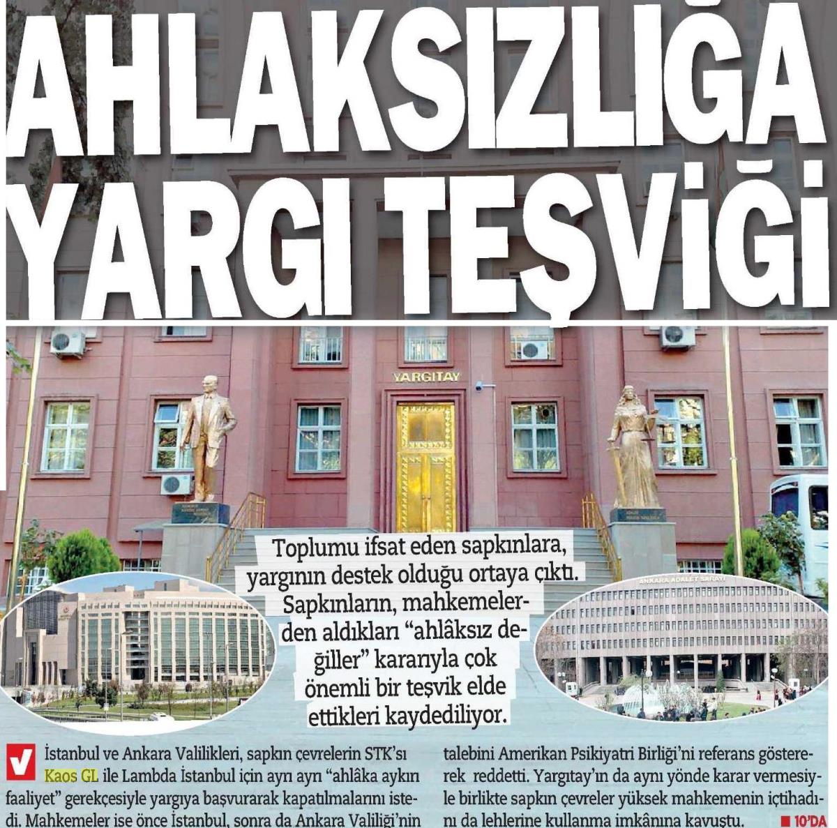 Islamist daily calls for LGBTI organizations to be closed down! Kaos GL - News Portal for LGBTI+