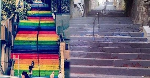Gökkuşağı Merdivenlerine Belediye Grisi! | Kaos GL - LGBTİ+ Haber Portalı Haber
