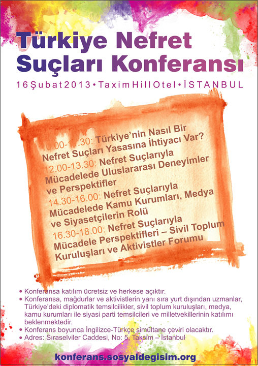 Nefret Suçları Konferansı 15-16 Şubat&rsquo;ta Kaos GL - LGBTİ+ Haber Portalı