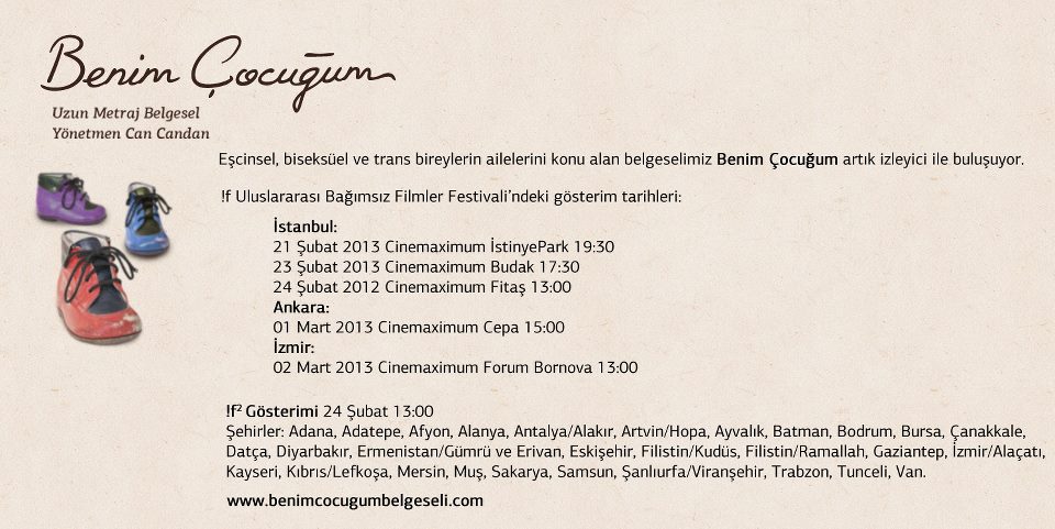 "Benim Çocuğum" Ankara ile Buluşuyor Kaos GL - LGBTİ+ Haber Portalı