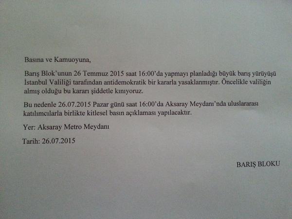 Barış Yürüyüşü iptal, Aksaray&rsquo;da basın açıklaması yapılacak Kaos GL - LGBTİ+ Haber Portalı