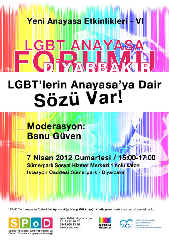 Diyarbakır&rsquo;da "LGBT&rsquo;lerin Anayasaya Dair Sözü Var" Paneli Kaos GL - LGBTİ+ Haber Portalı