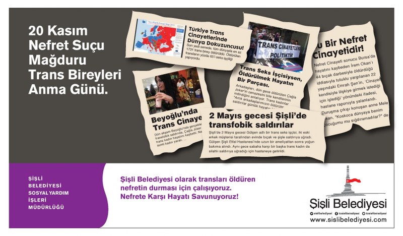 Şişli&rsquo;de transfobik nefrete karşı billboard kampanyası Kaos GL - LGBTİ+ Haber Portalı