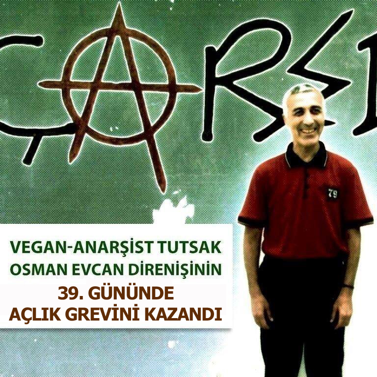Vegan mahkum Osman Evcan açlık grevini kazandı | Kaos GL - LGBTİ+ Haber Portalı Haber