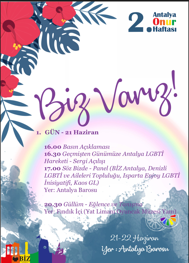 Antalya Onur Haftası bugün başlıyor Kaos GL - LGBTİ+ Haber Portalı