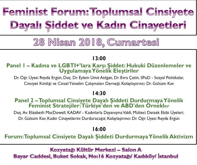 “Toplumsal Cinsiyete Dayalı Şiddet ve Kadın Cinayetleri” forumu Kaos GL - LGBTİ+ Haber Portalı
