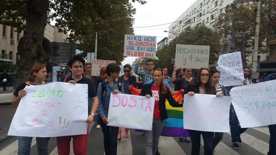 Protest march in Belgrade after a violent attack Kaos GL - News Portal for LGBTI+