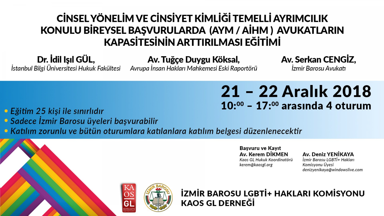 İzmir Barosu LGBTİ+ Hakları Komisyonu eğitime çağırıyor Kaos GL - LGBTİ+ Haber Portalı