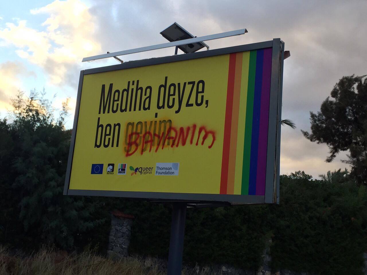 Kıbrıs&rsquo;ın kuzeyinde LGBTİ farkındalık billboardlarına saldırı! Kaos GL - LGBTİ+ Haber Portalı